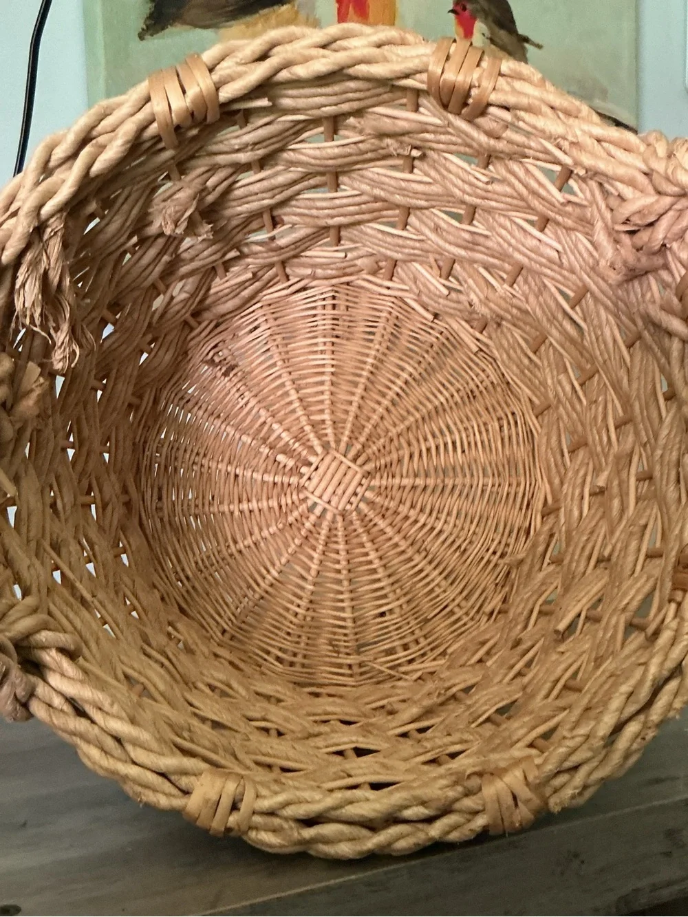 Natural Wicker Handled Basket - Neutral Tan